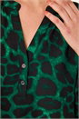 Green Animal Print V-Neck Top, Image 5 of 5
