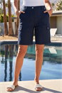 Navy Cargo Pocket Stretch Shorts, Image 1 of 4