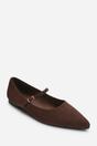 Dark Brown Novalee Pointed Toe Mary Jane Front Strap Ballet Flats, Image 3 of 7