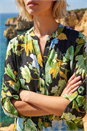 Green Floral Longline Button Up Blouse, Image 4 of 4