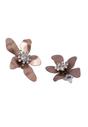 Brown AVANT-GARDE PARIS Brown Floral Stud Earrings, Image 3 of 5