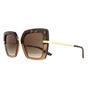 Brown Square Top Havana on Transparent Brown Brown Gradient Sunglasses, Image 2 of 6