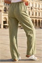 KHAKI Petite Stripe Pull On Stretch Trouser, Image 3 of 4