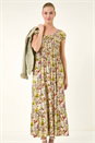 Stone Floral Print Tiered Maxi Dress, Image 5 of 6
