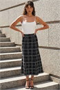 Black Textured Knit Tweed Skirt, Image 2 of 4