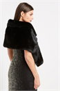 Black Faux Fur Shawl, Image 3 of 5