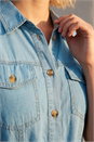 Light Denim Button Down Midi Dress, Image 4 of 4