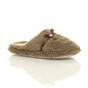 Mocha AJVANI Mocha Fleece Mules Slippers, Image 1 of 5