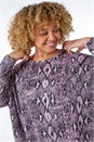 PINK Curve Snake Print Hanky Hem Tunic Top, Image 4 of 5