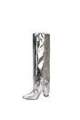Silver 'Allie' Knee High Boots Fold Over Point Toe Deco Zip, Image 5 of 6