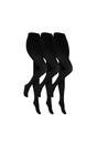 Black 3 Pairs Fleece Lined Thermal Tights, Image 1 of 3