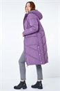 Purple Longline Quilted Coat , Image 1 of 5