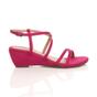 Fuchsia AJVANI Fuchsia Mid Wedge Heel Crossed Straps Sandals, Image 2 of 6