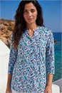Blue Classic Ditsy Floral Button Front Blouse, Image 1 of 4