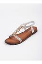 Silver iKrush Silver Grace Rhinestone Chain Flat Sandals, Image 5 of 8