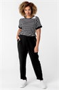 Black Curve 29" Elastic Waist Tie Front Joggers, Image 2 of 5