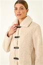 Cream  Textured Borg Collared Jacket, Image 5 of 7