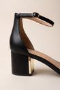 Black iKrush Black Luna Womens Gold Heel Ankle Strap Sandals, Image 8 of 8