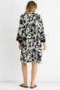  Gini London Black Summer Border Printed Beach Kimono, Image 2 of 4