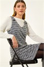 Black Textured A-Line Pocket Dress, Image 1 of 5