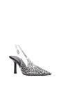 Black XY LONDON Black 'Pauline' Perspex Slingback High Heels With Crystal Details, Image 2 of 6