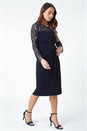 Navy  Petite Lace Detail Knot Front Bodycon Dress, Image 2 of 5