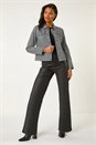 Black Gingham Stretch Pocket Detail Jacket, Image 2 of 5