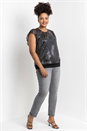 Silver Curve Frill Plisse Blouson Top, Image 5 of 5