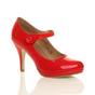 Red AJVANI Red High Heel Mary Jane CourtShoes, Image 1 of 5