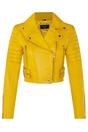 Yellow Infinity Leather Yellow Brando Cropped Leather Biker Jacket, Image 1 of 6