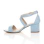 Light Blue AJVANI Light Blue Mid Block Heel Crossed Straps Sandals, Image 3 of 6