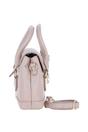 Beige Elegant Leather Handbag With Detachable Crossbody Strap, Image 4 of 4