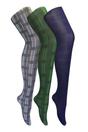 Navy 3 Pair 80 Denier Soft Patterned Tights, Image 1 of 3