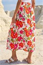 ORANGE Dusk Floral Print A-Line Midi Skirt, Image 3 of 5