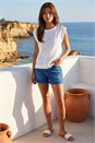 Ivory  Floral Embroidered Top, Image 3 of 4