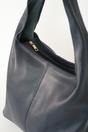 Navy Blue Italian Leather Shoulder Bag, Image 2 of 3