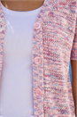 Pink Petite Space Dye Knit Cardigan, Image 4 of 4