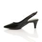 Black Mid Heel Slingback Pointed Toe Court Shoes, Image 3 of 6