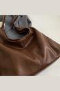 Brown 'Athena' Large Slouchy Shoulder Bag With Magnetic Clasp, Image 3 of 3