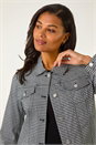 Black Gingham Stretch Pocket Detail Jacket, Image 1 of 5