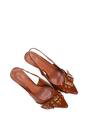 Brown XY LONDON Brown 'Lexi' Pointed Toe Kitten Heels With Buckle, Image 5 of 6