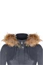 Blue Leather Hooded Parka Jacket-Charleville, Image 6 of 6