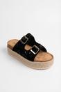 Black Isla Womens Sequin Platform Espadrille Sandals, Image 7 of 8