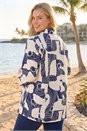 Navy  Curve Textured Geometric Shirt, Image 3 of 4