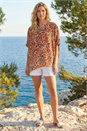 Rust Floral Buttoned Back Top, Image 2 of 4