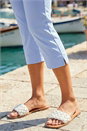 Light Blue  Cropped Stretch Trouser, Image 4 of 4