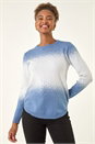 Light Blue  Ombre Soft Knit Jumper, Image 4 of 5