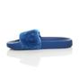 Blue Faux Fur Flip Flop Sandals Slides, Image 3 of 7