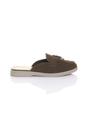 Dark Brown AJVANI Dark Brown Flat Slip On Open Back Loafers Mules, Image 2 of 4