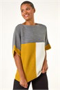 Ochre Colour Block Knitted Jumper, Image 4 of 5